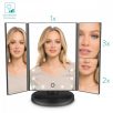   Oglinda Cosmetica cu 3 fete, Iluminare LED, marire 3x, pliabila, 43457.47