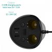   Adaptor auto cu 2 prize si 2 porturi USB Navaris, 12V - 24V, Afisaj LED, Negru, 49581.01