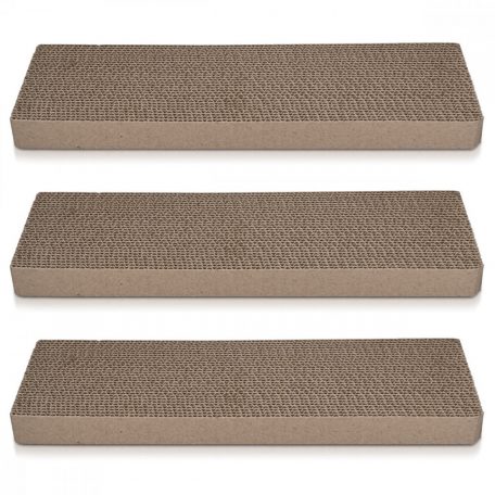 Set 3x tabla pentru zgarieturi pisică de 3 41x13x3cm, Maro, 49837.03