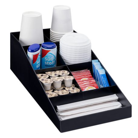 Organizator pentru cafea si ceai Navaris cu 7 compartimente, Negru, 54093.01