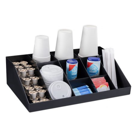 Organizator pentru cafea si ceai Navaris cu 10 compartimente, Negru, 54094.01