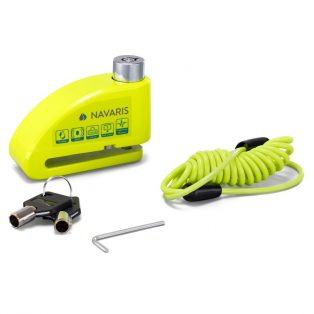   Incuietoare de disc pentru motociclete Navaris cu alarma 110 dB, Blocare antifurt, 54573.02